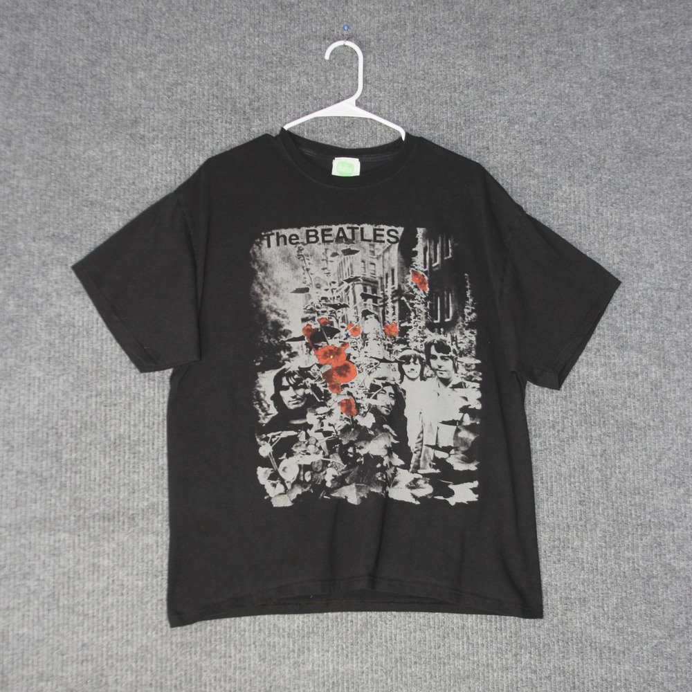 The Beatles Graphic T Shirt Mens XL Black Band Tee Rock Music Short Sleeve